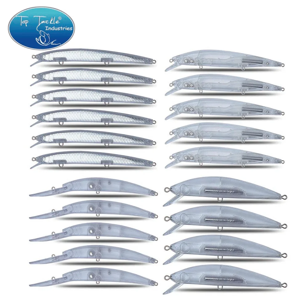 Señuelo de pesca CF ABS sin pintar manivela Minnow Hardbait 27 tipos Jerkbait Bass DIY para pesca de Lucio - imagen 5