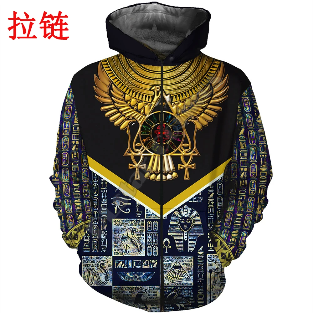 Sudadera con capucha con estampado 3D de Ojo egipcio de Horus para hombre, Sudadera con capucha de moda Harajuku, chaqueta de calle, sudaderas con capucha Unisex de otoño KJ677 - imagen 3