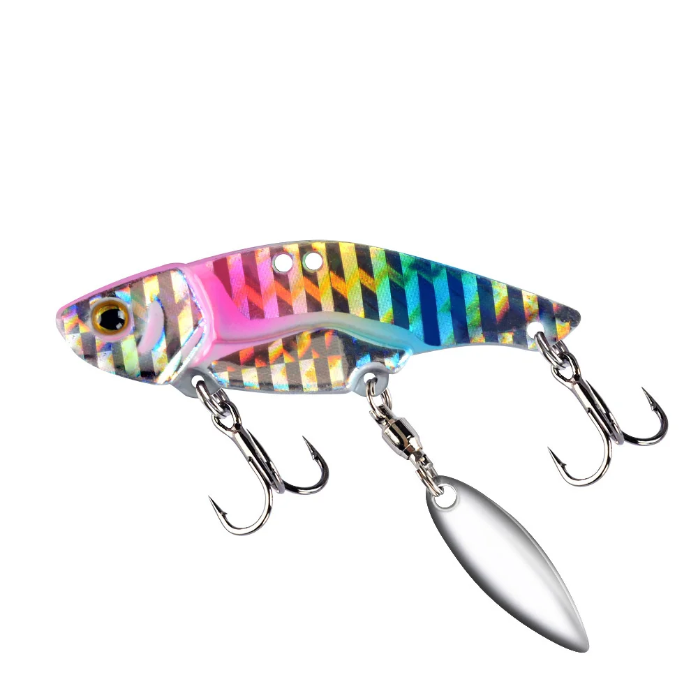 1 Uds pesca 12g 16g Metal VIB señuelo duro con cuchara Spinner ojos 3D vibraciones vívidas pintura señuelo de pesca cebo aparejos de pesca - imagen 5