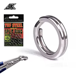 JK 1 paquete No.3-10/6-14mm anillos divididos de pesca para conector de anzuelo de alta resistencia anzuelos de asistencia accesorios de pesca de mar aparejos