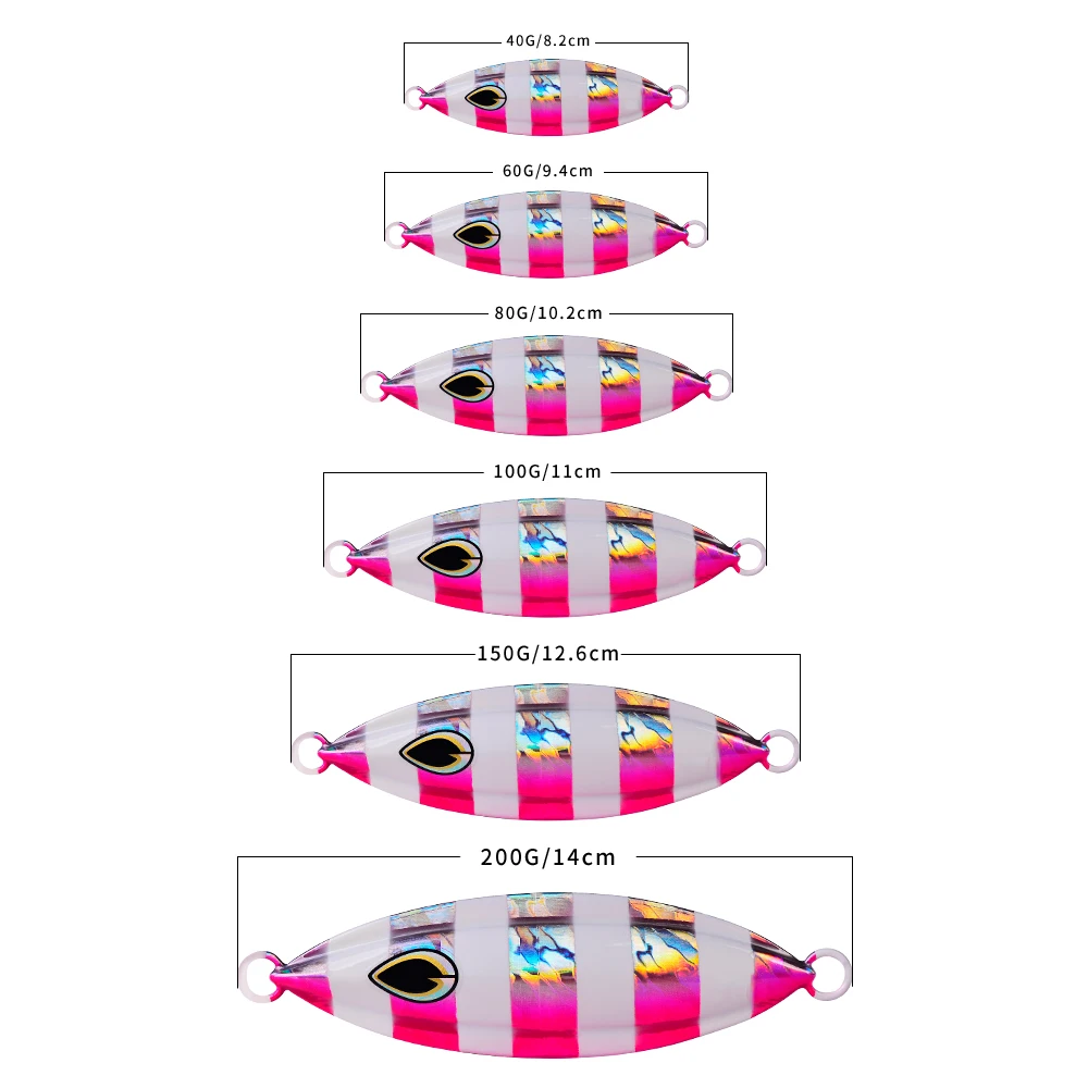 PROBEROS-señuelo de pesca de Jigbait, 1 unidad, cuchara de Jigging lenta 40-60-80-100-150-200g, plantilla de fundición de Metal, señuelo de pesca de lubina para Orilla - imagen 4