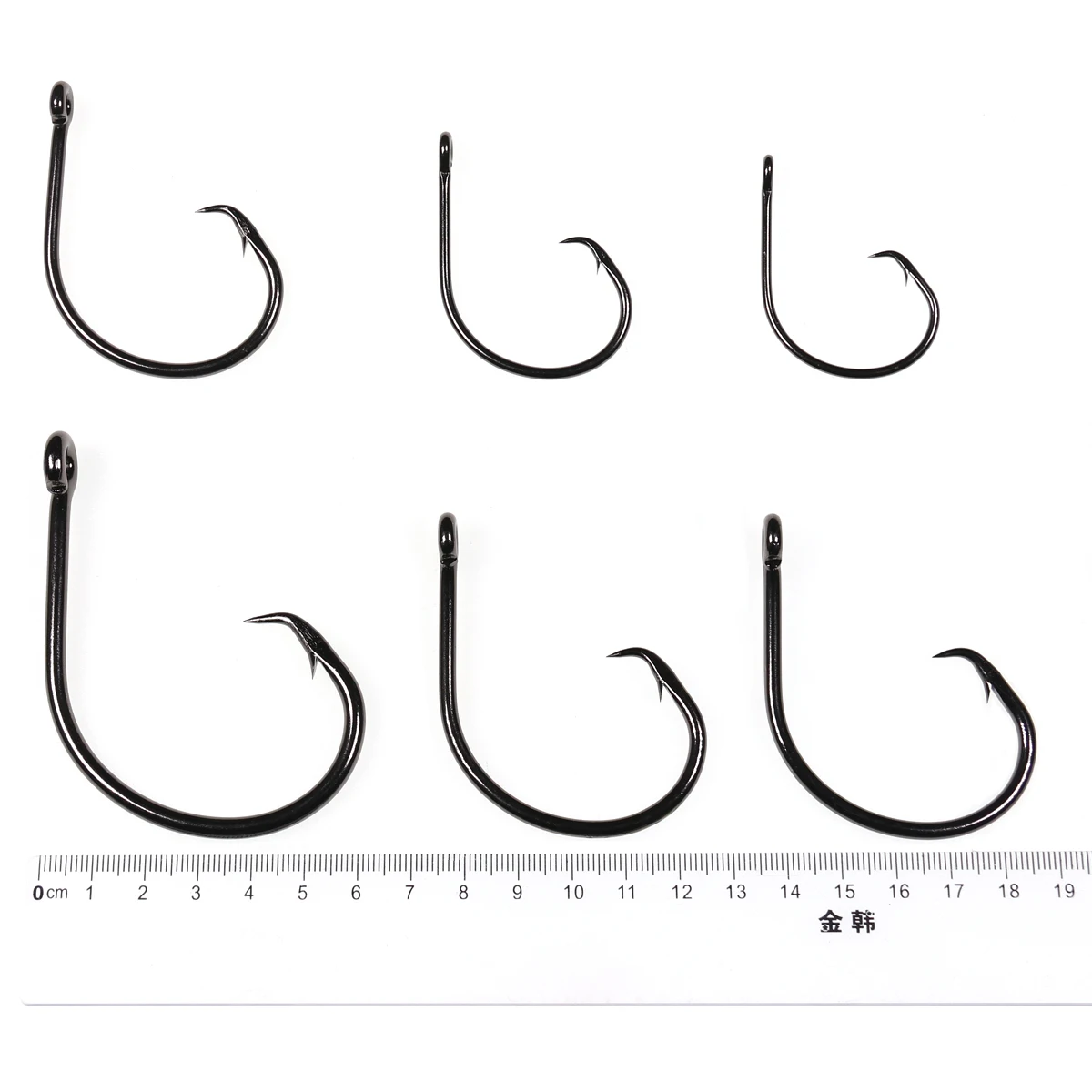 Bimoo-anzuelo circular de tiburón de acero rico en carbono, anzuelos forjados grandes, anzuelo de pesca de agua salada 8/0 9/0 10/0 11/0 12/0 14/0, níquel negro - imagen 4