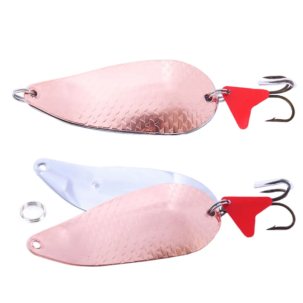 Cuchara giratoria doble metálica 8 cm – Brillo, ruido, lance largo