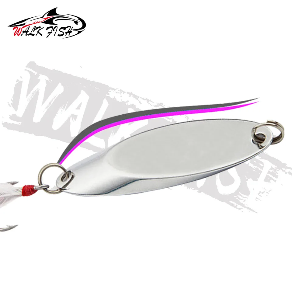 Caminar peces 1 Uds 5-42g Metal señuelo cuchara anzuelo triple filoso de cebos duros lentejuelas cebo Artificial de agua dulce Spinner pesca - imagen 5