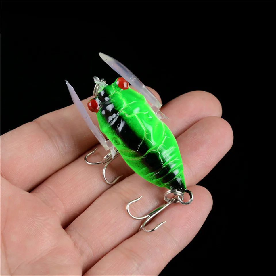Señuelos biónicos de Pesca, cebos duros artificiales de 5cm y 6g, simulación de Cicada Wing Topwater, Wobbler, 1 unidad - imagen 5