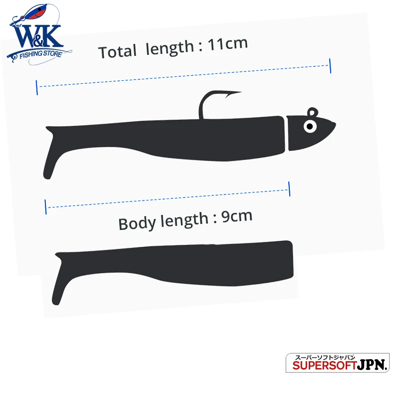 Señuelo VIB Minnow con cabezal de anzuelo de 14g, Kit de cebo suave con cola de paleta de 9 cm, pececillo negro para señuelos de pesca en barco de lubina, ojo láser Sw - imagen 3