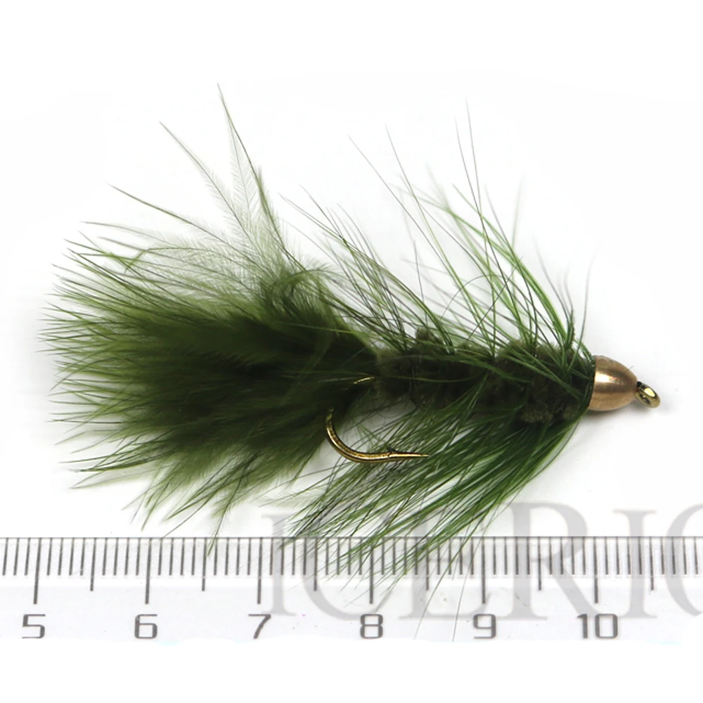ICERIO 4 Uds cabeza de cono de latón lanoso Bugger Streamer moscas trucha pesca con mosca señuelo cebo - imagen 3