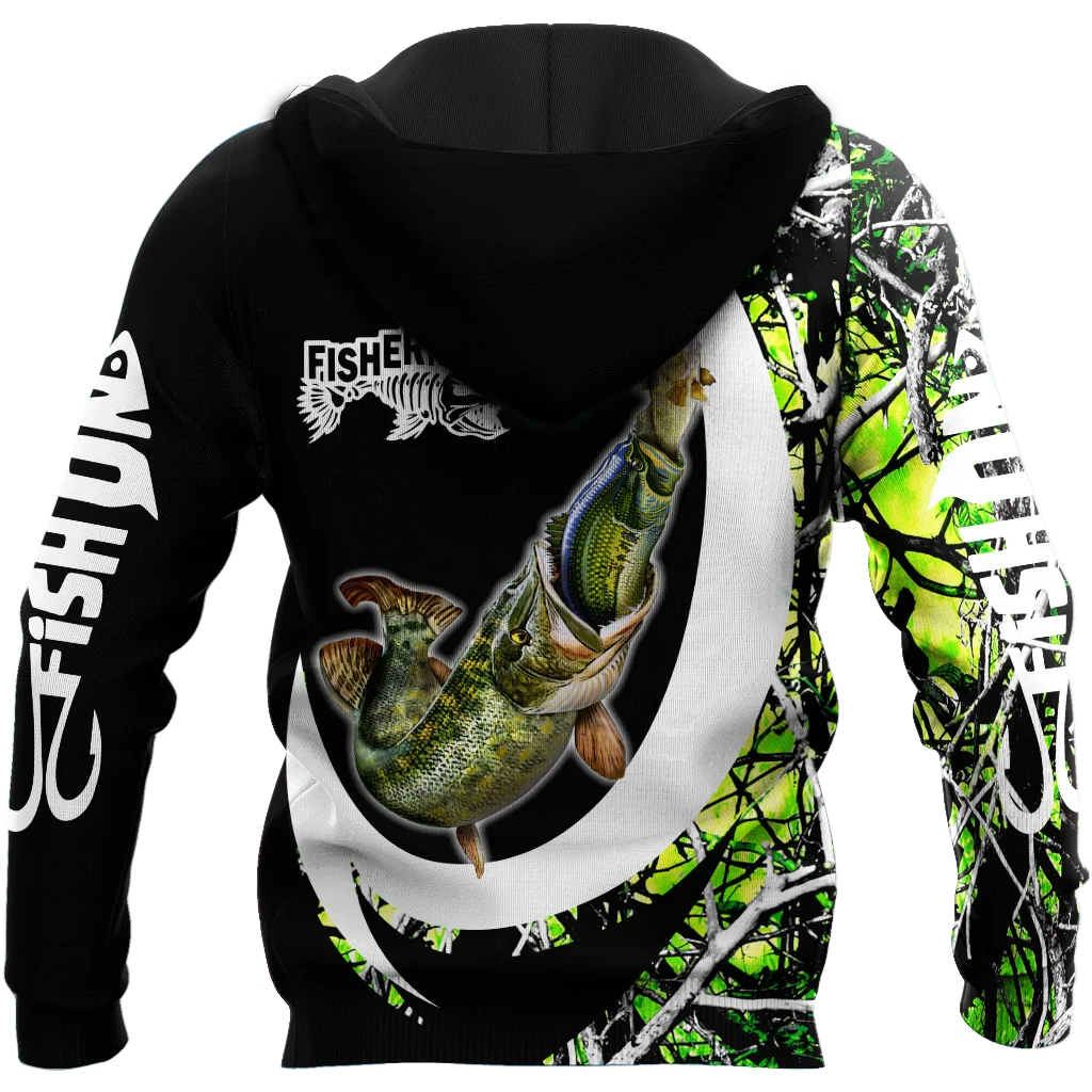 KJ416 Sudadera pesquera lubina estampado 3D Unisex otoño invierno - imagen 3