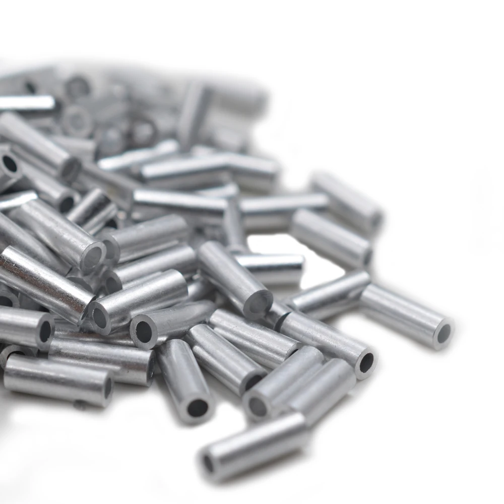 MNFT 120 Uds conectores de tubo de alambre de pesca 6 tamaños línea de pesca de acero inoxidable mezclado manga de engarzado de aluminio tubo de aluminio - imagen 4