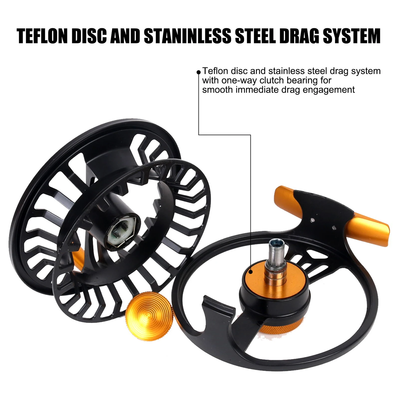 Maximumcatch-carrete de pesca con mosca Maxcatch, superligero, 125g, 131g, 139g, grande, CNC, disco mecanizado, negro - imagen 5