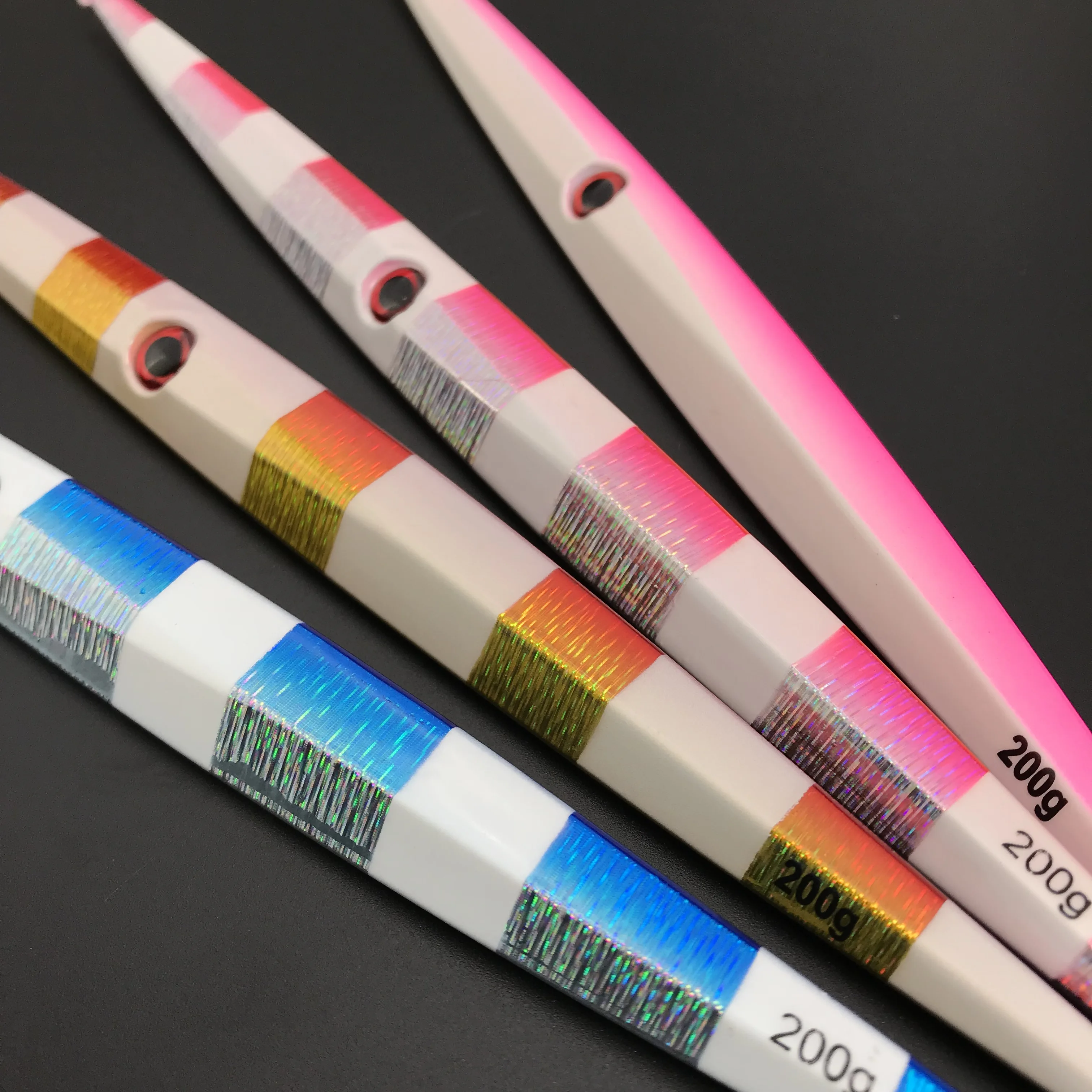 Señuelo de pesca de plantilla de Metal, peso de 200g, 250g, 300g, aparejo duro de pesca de lubina, trucha, Jigging, señuelo de agua salada, 4 unids/lote - imagen 3