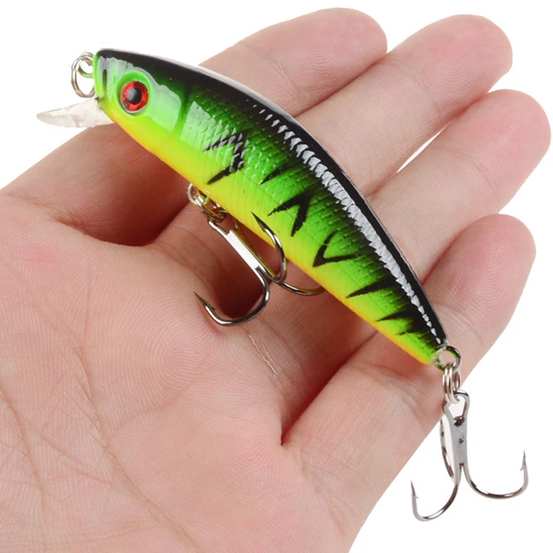 Señuelo de Pesca Minnow de 72mm, cebo duro Topwater Wobbler SwimBait, carpa a rayas, Crankbait, plantilla, aparejos de Pesca, 1 ud. - imagen 3