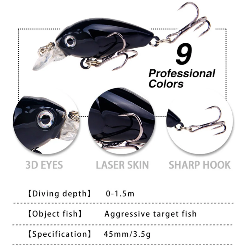 Experimente la emoción de la pesca con nuestros 9 colores profesionales diseñados tanto para el objeto como para los peces objetivo agresivos, con una profundidad de buceo de 0-1