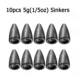 10pcs 5g sinkers