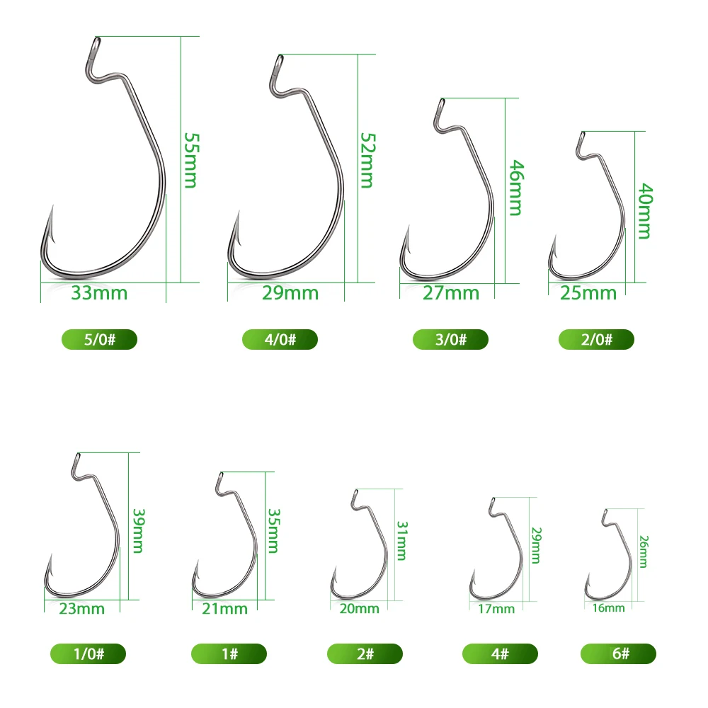 DNDYUJU-anzuelos de gusano suave para pesca, anzuelos de acero de alto carbono, anzuelos de tirón suave, accesorios de pesca de carpa, 50 piezas - imagen 2