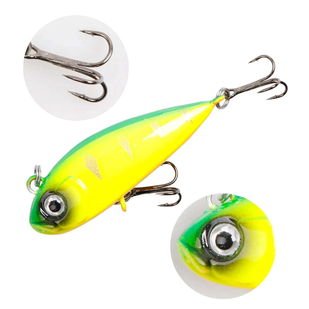 MAGBLUE-señuelo de pesca, cebo duro VIB, ojos 3D, 4,5g/4,5 cm, Crankbait Wobblers con anzuelos triples, aparejos de pesca, 1 unids/lote - imagen 3