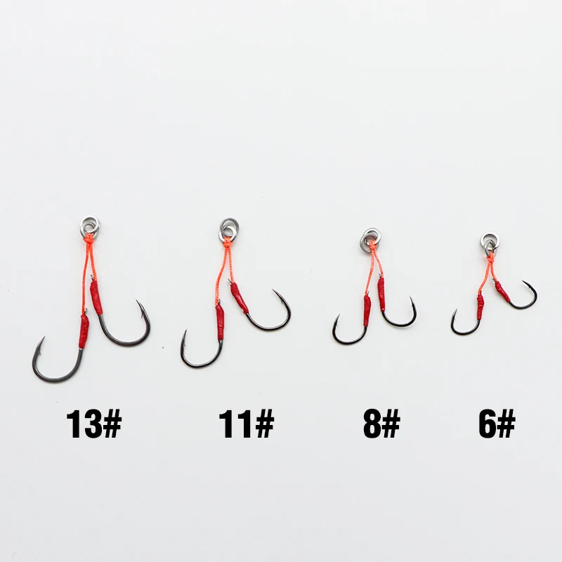 Anzuelo ligero de pesca de Jigging lento, anillo sólido de agua salada, 10 piezas JK SZ10, tamaño 6, 8, 11, 13 - imagen 3