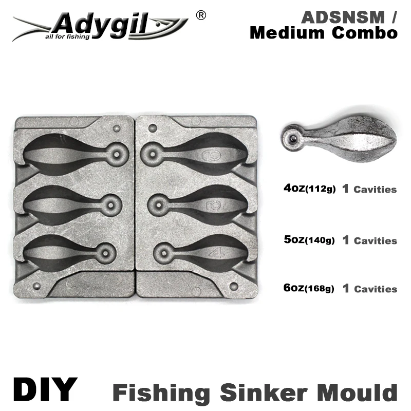 Adygil Molde plomo Pargo 3 cavidades pesca artesanal - imagen 2