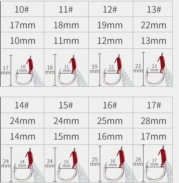 Pesca de un solo anzuelo Jigbait señuelo atar plantillas de plumas señuelos artificiales tamaño número 10-17 ganchos lote 8 piezas venta - imagen 2