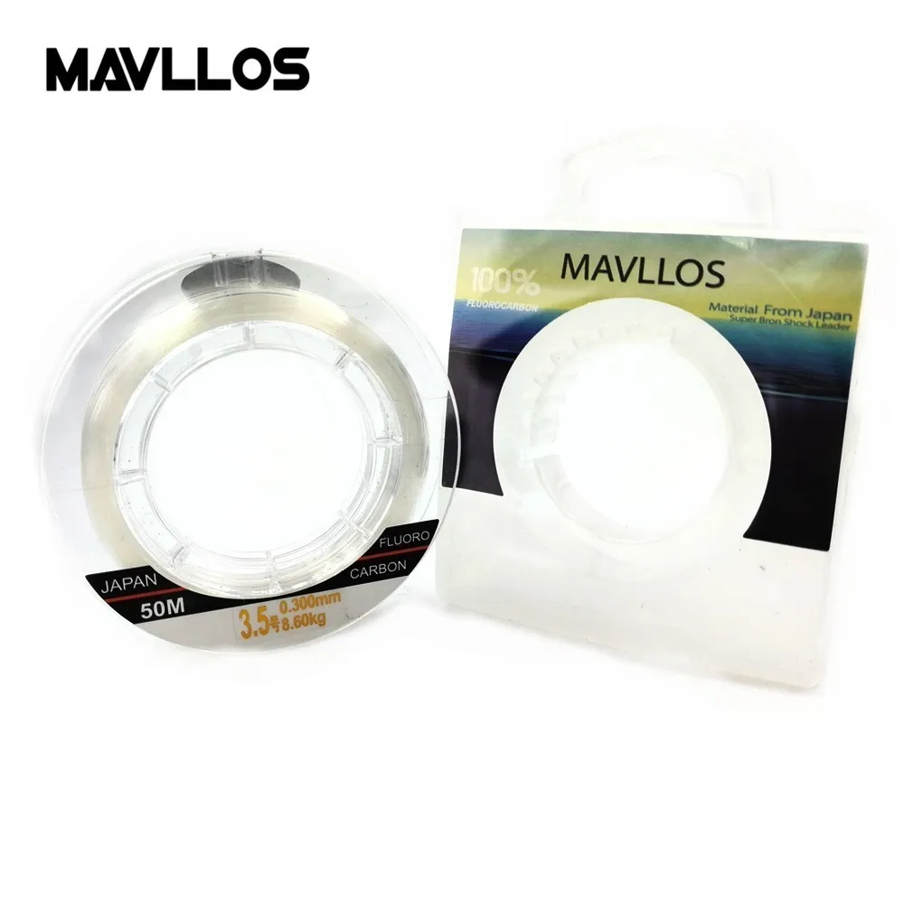 Mavllos-sedal de pesca de fluorocarbono de fregadero completo, 50m, 100m, 100% monofilamento, líneas de pesca de carpa, líder, línea de fibra de carbono japonesa - imagen 3