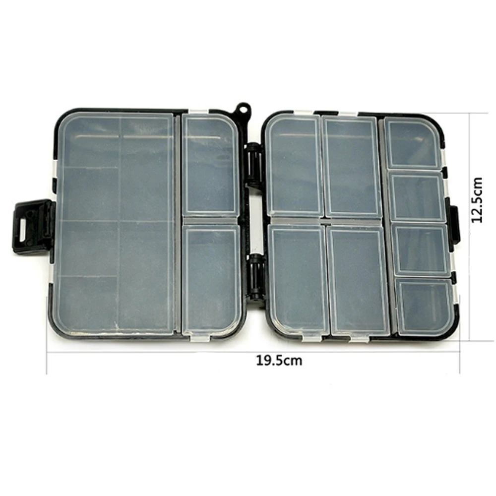 Caja de pesca ligera de 12,5x9x3,5 cm, estuche de almacenamiento, señuelo de pesca con mosca, cuchara, gancho, cebo, caja de accesorios de pesca, herramientas X190G - imagen 5