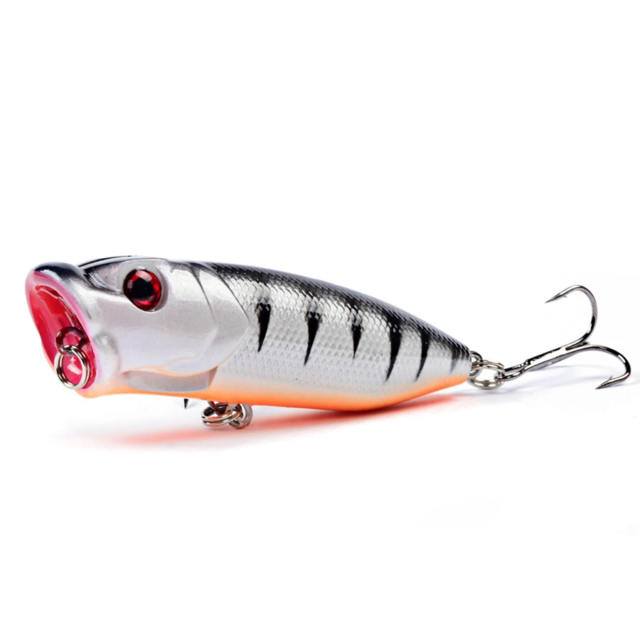 Señuelo de pesca duro, cebo Artificial láser Popper flotante de 1 piezas, ojos 3d, Crankbait, Wobbler para Lucio/curricán, Swimbait - imagen 3