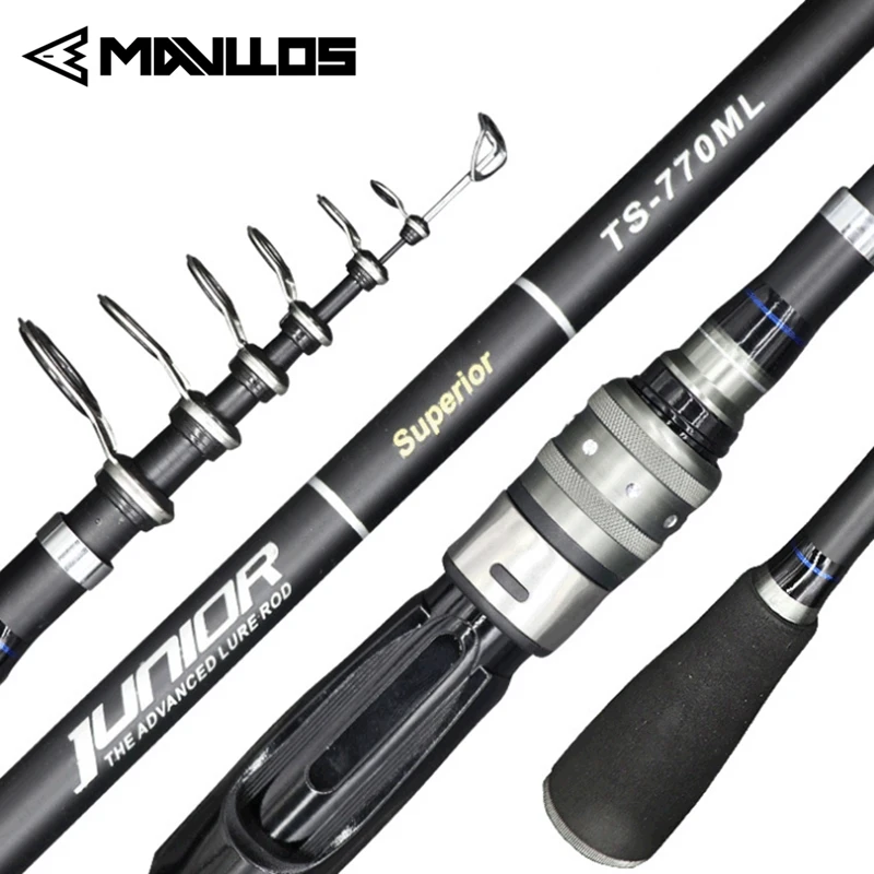 Mavllos Ultra Short Carbon Telescopic Fishing Rod 1.68M 1.98m 2.28m 2.58m 2.88m Fast Action Ultralight Carp Surf Spinning Rod - imagen 3