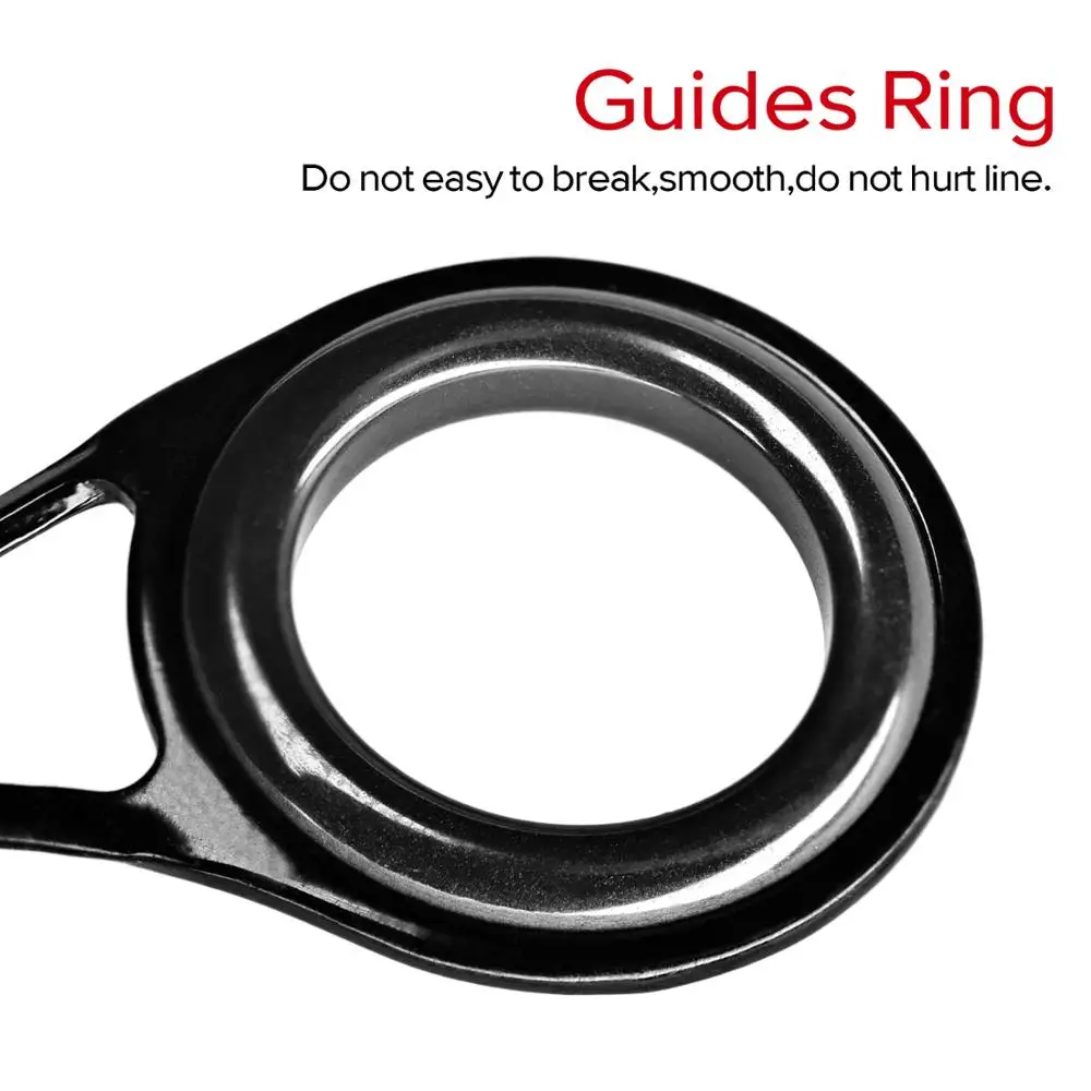THKFISH-Kit de reparación de guía de caña de pescar giratoria, anillo de cerámica de acero inoxidable, guías de caña de pescar, juego de reemplazo de puntas superiores, 35 Uds. - imagen 3