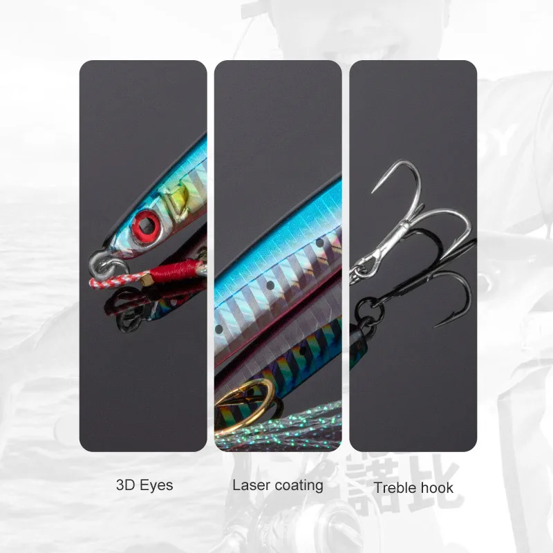 Noeby Metal Jig Fishing Lure 21g 28g 40g Shore Casting Jigs Spoon Artificial Hard Bait Seabass Saltwater Fishing Tackle Lures - imagen 5