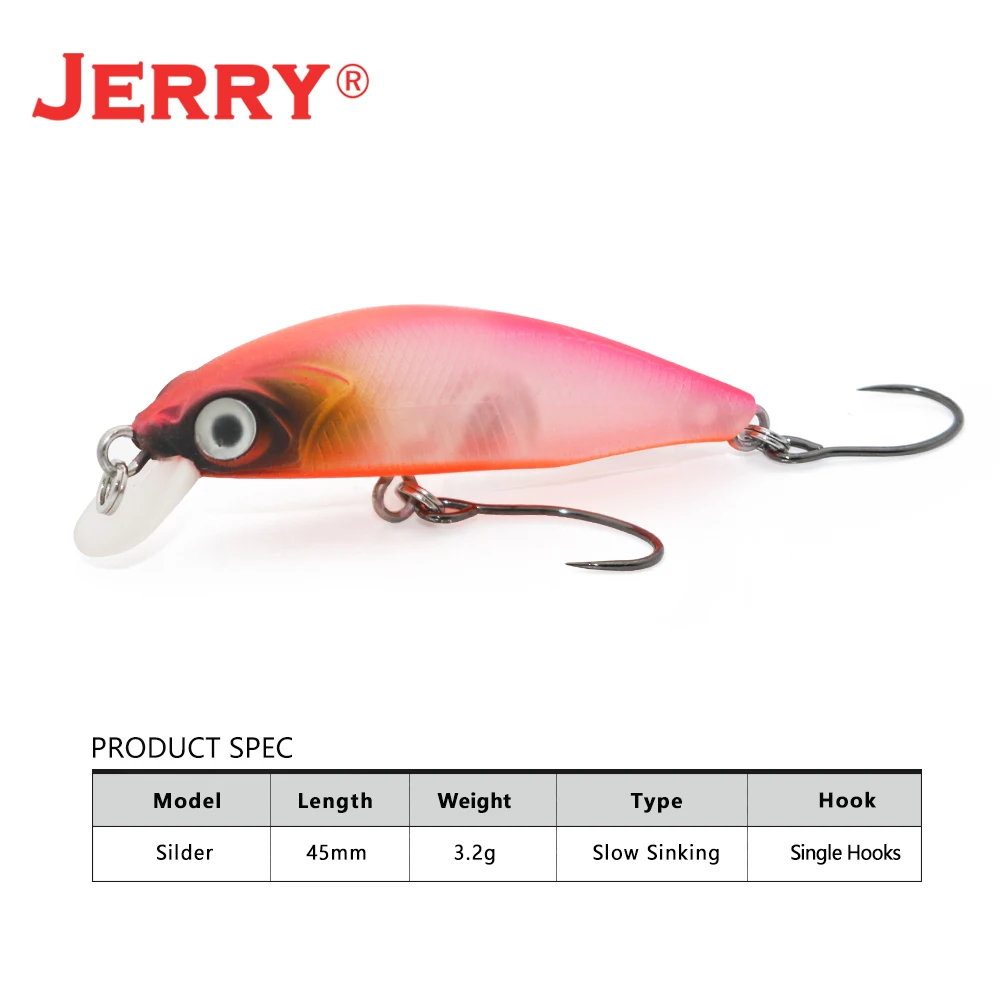 Jerry-SEÑUELOS DE pesca de trucha de un solo gancho, perca, lubina, Spinner, cebo de fundición, Minnow Wobbler 45S 38F 40S 50F Pecsa, aparejos de pesca - imagen 3