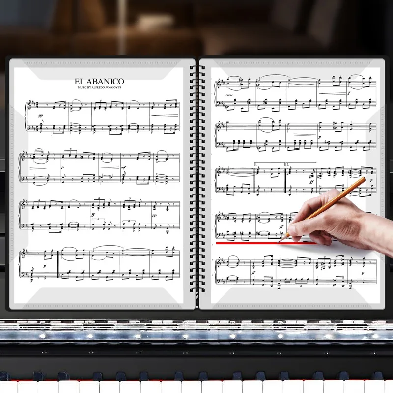 Carpeta Flexible de 40 páginas para puntuación de música de Piano, bolsa de hoja A4 expandida suave, soporte de almacenamiento de Stave, accesorios de instrumentos de teclado - imagen 4