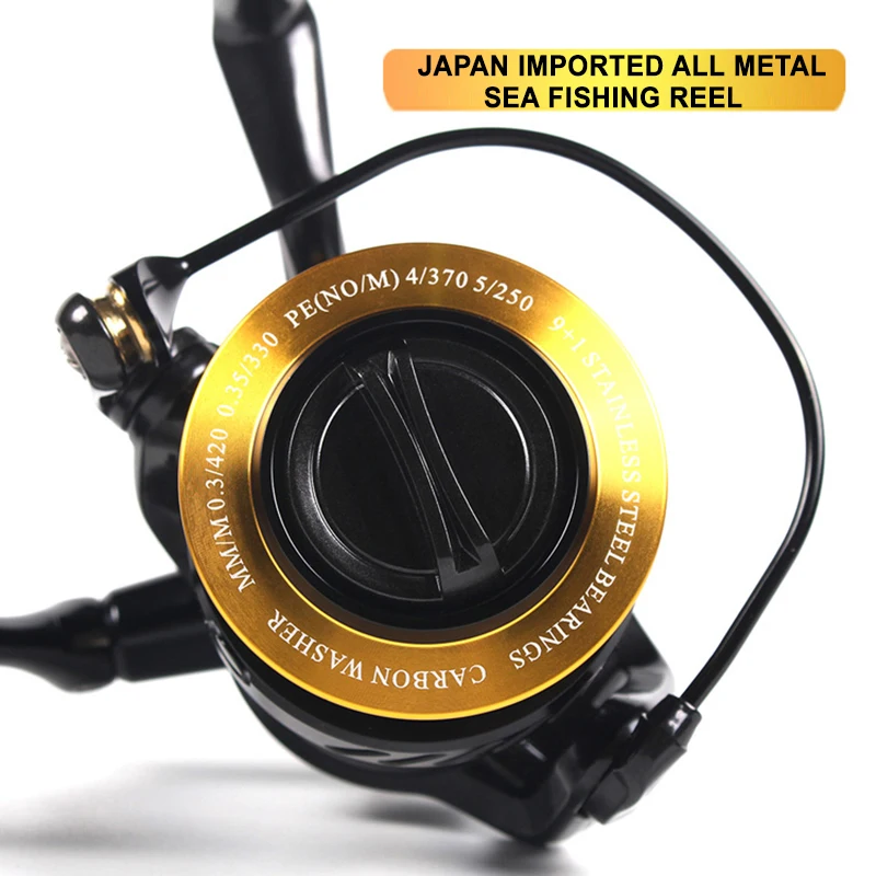 LUREKILLER-carrete giratorio de pesca vertical, accesorio de pesca JIGGING, SW4000XG SW5000XG SW6000HG SW10000HG, agua salada, barco, color negro, Japón, 35kg de arrastre - imagen 4