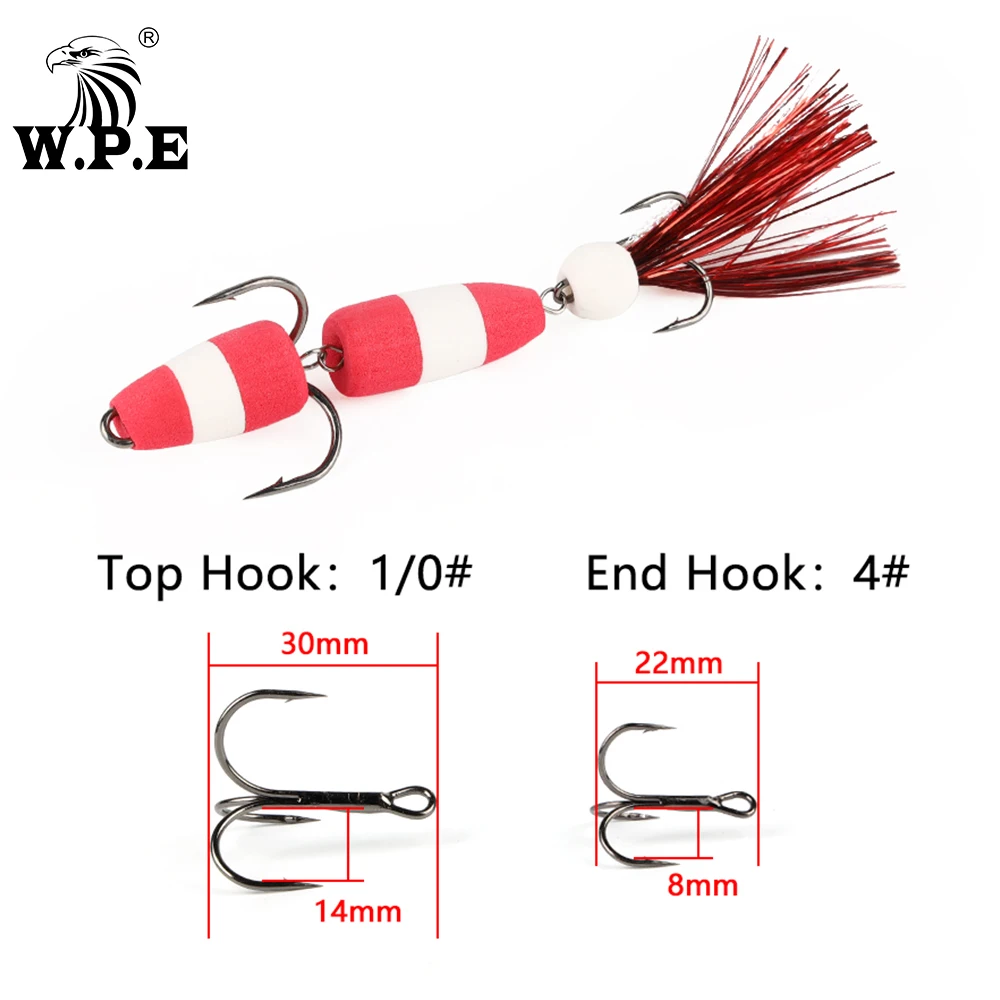W.P.E nuevo señuelo de pesca 1 Uds M cebo de natación señuelo suave señuelo de espuma de alta densidad aparejos de pesca Multicolor lubina señuelo Artificial Wobblers - imagen 4