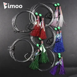 Aparejos Sabiki con piel de pescado – Amarillo/verde para mar con barril giratorio