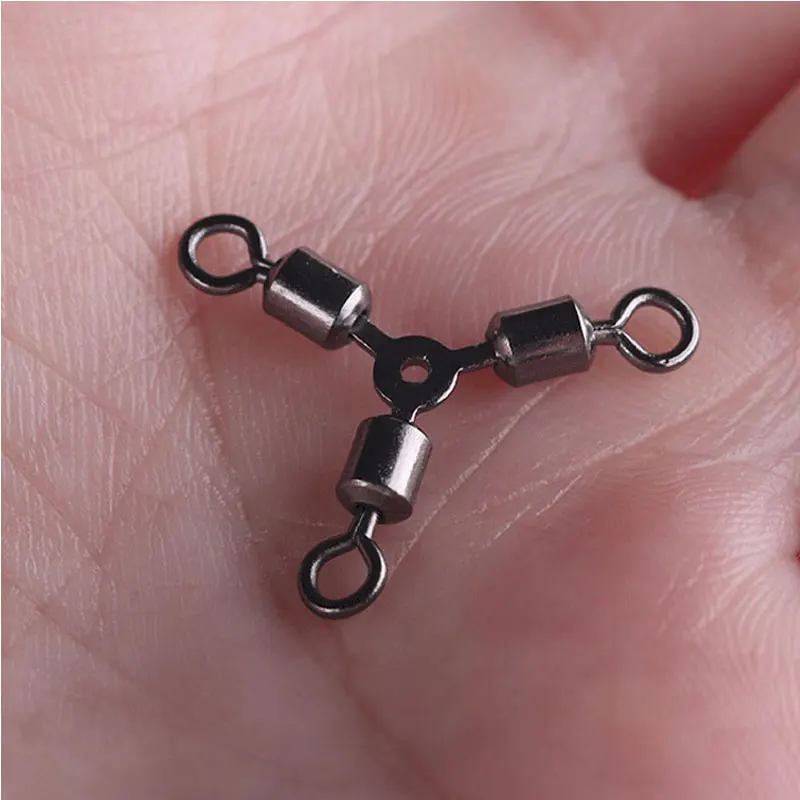 20 piezas de aleación de cobre de 3 vías, línea cruzada, giratorio, forma de O, anillo sólido líder, conector de aparejo, accesorio de aparejos de pesca - imagen 5