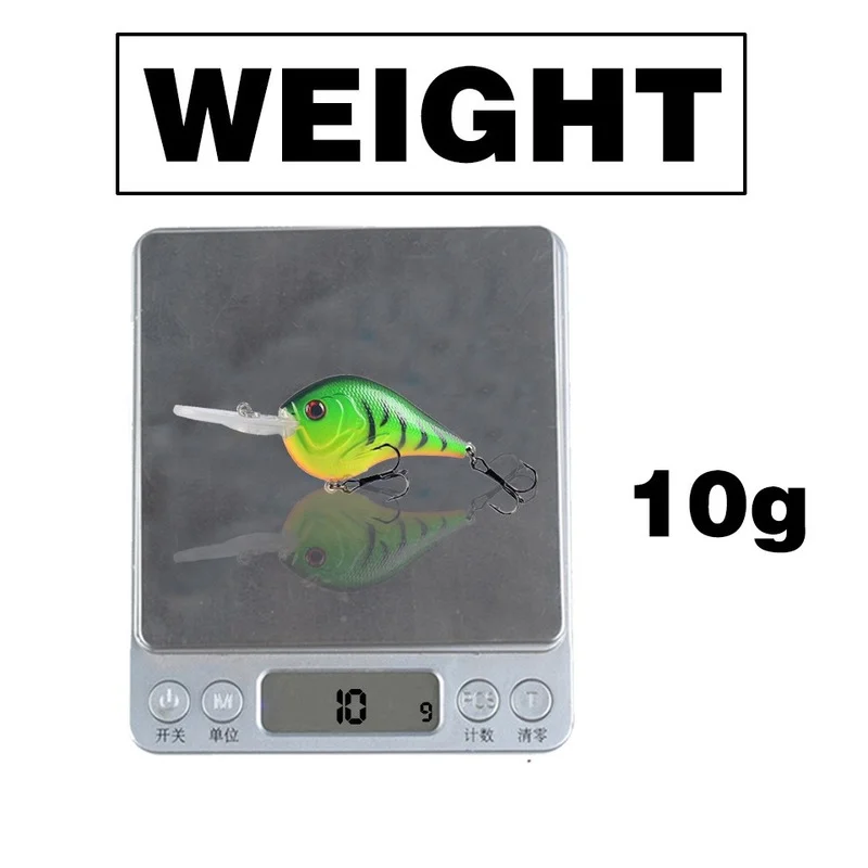 Señuelos de Pesca con manivela, cebos duros realistas, anzuelos triples, aparejos de pesca con ojos 3D, Wobblers, 10g, 9cm, 1 unidad - imagen 4