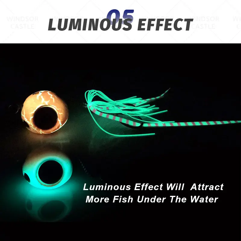 OBSESSION-Plantilla de goma para pargo, cabeza de besugo con falda de goma, señuelo de Jigging, Tai Kabura Tenya, 60g, 80g, 100g - imagen 4