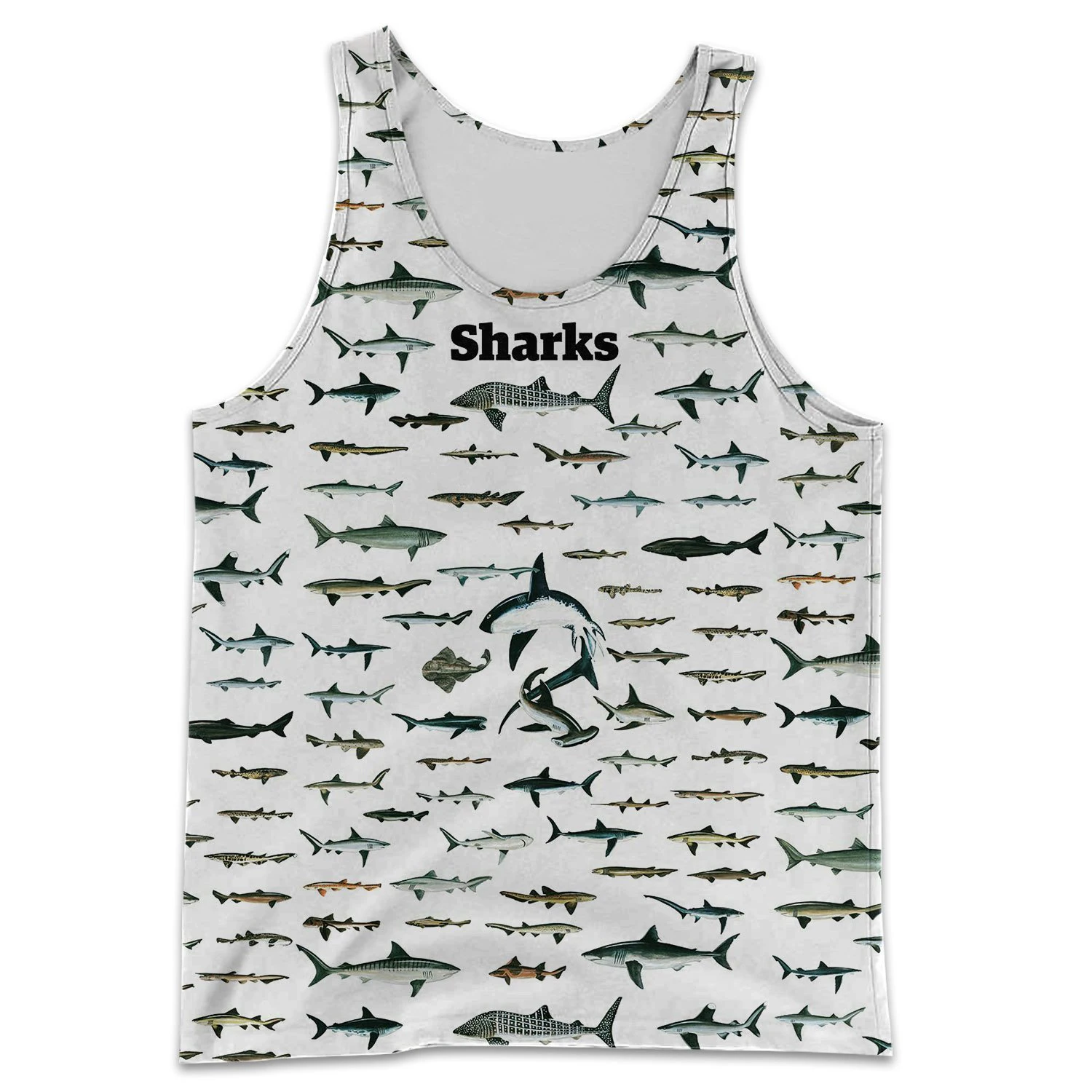 Hermoso tiburón de amor 3D completamente estampado hombres chaleco Harajuku moda sin mangas camiseta verano streetwear camiseta sin mangas Unisex BX008 - imagen 5