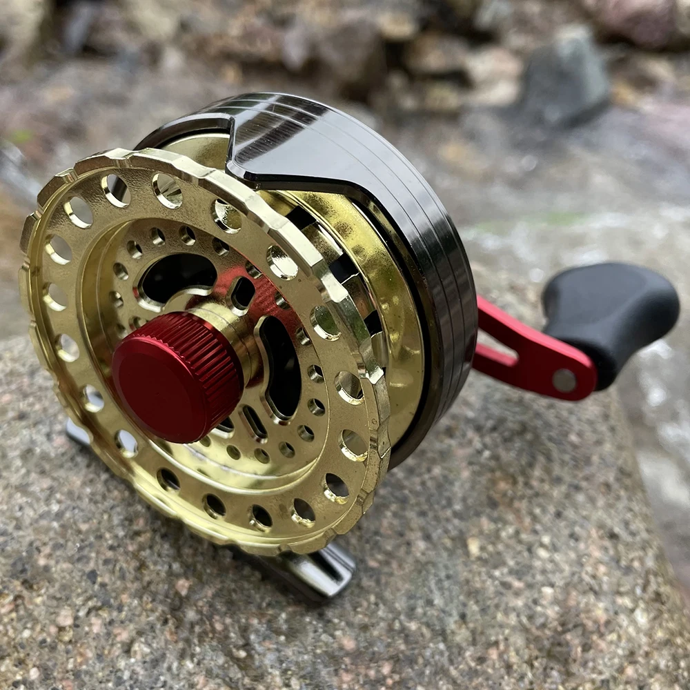 Bote de pesca de Metal, balsa de pesca, carrete de aleación de aluminio para pesca con mosca en hielo, rechaza romper enredados y atascados 6 + 1bb - imagen 2