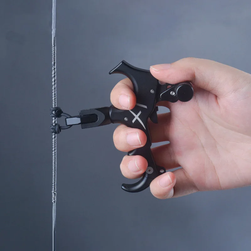 Soporte de liberación de agarre de tiro con arco, aleación de aluminio, Metal ligero, tres dedos/cuatro dedos X1, accesorios de arco compuesto, 9,5x9x1,3 cm - imagen 5