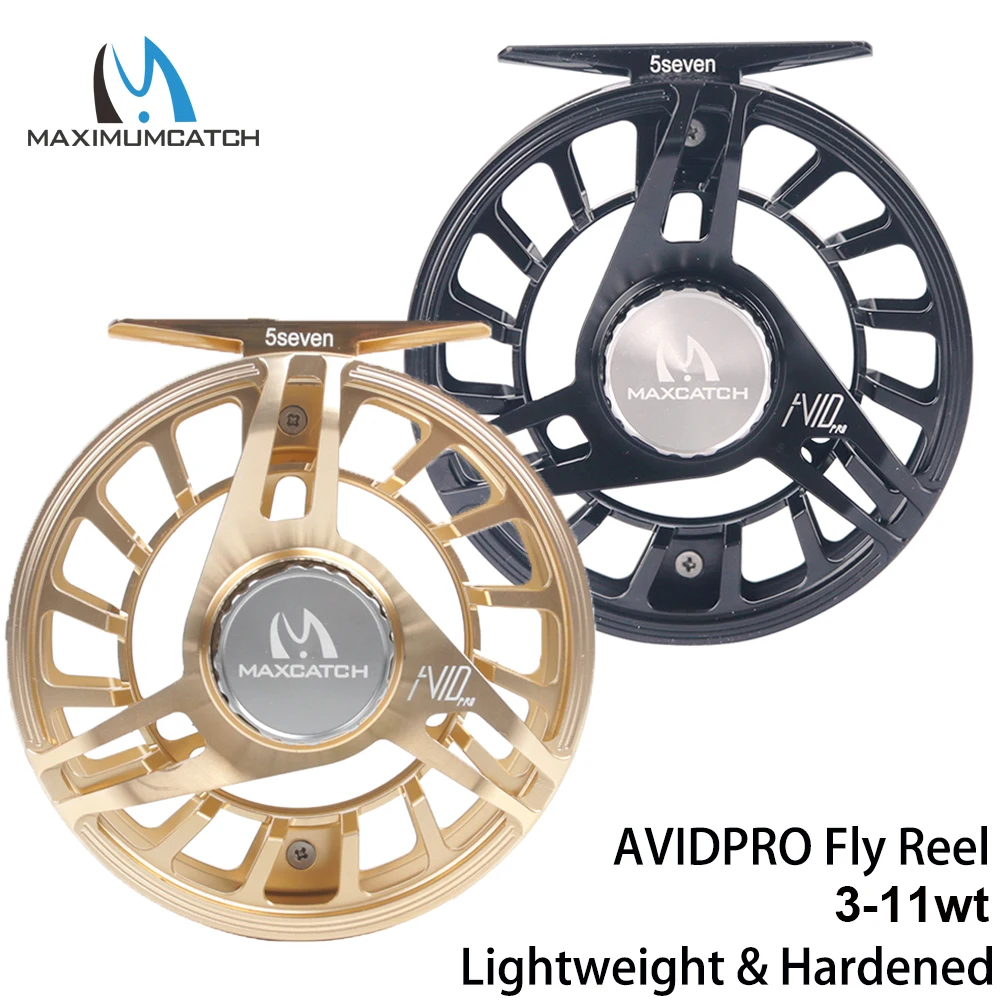 Carrete de pesca con mosca endurecido y ligero Maximumcatch AVIDPRO 3-9wt, carrete de mosca resistente de aluminio 6061T6 mecanizado CNC físico