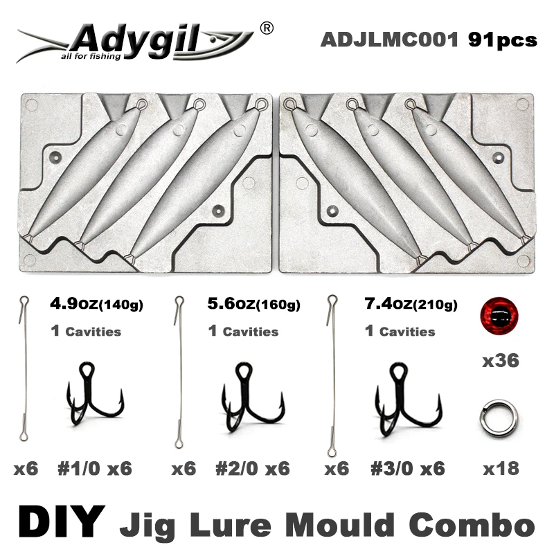 Molde para jig heads Adygil – 3 cavidades pesos 140 a 210g