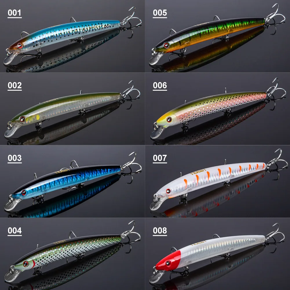 NOEBY 130mm 13,5g señuelo de pesca Minnow flotante de fundición larga Jerkbait delgado cebo duro Artificial aparejos de pesca de lubina - imagen 4