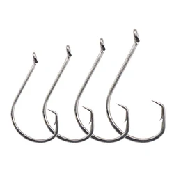 Anzuelo Olecranon de carbono con púas – Acero níquel negro para pesca