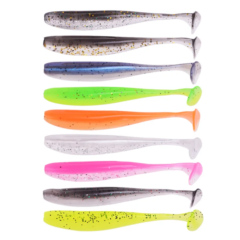 Anzuelo de pesca Wobblers, señuelos blandos de 75mm y 50mm, cebo Artificial de silicona de doble Color, aparejos de carpa, 10 unids/lote - imagen 2