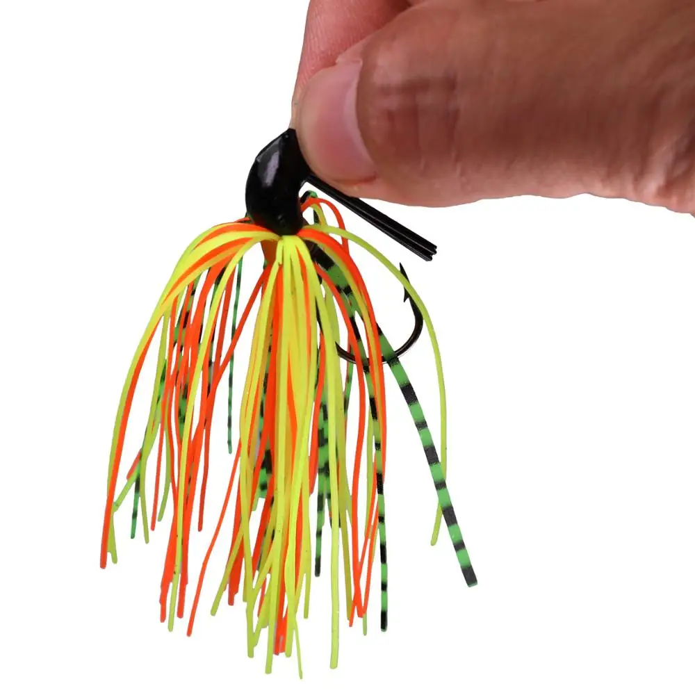 THKFISH 5 uds Jig Señuelos de Pesca cebo de alambre 7g 10g 14g falda de natación de goma plantillas cabeza anzuelo de pesca Swimbaits de silicona para lubina Buzz - imagen 5