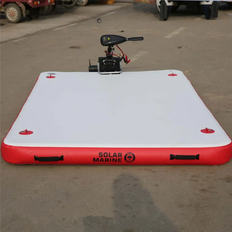 Plataforma flotante inflable de agua portátil marina Solar, barcos de pesca portátiles, cojín de aire, alfombra mágica, barco plano plegable - imagen 4