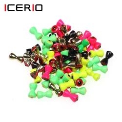 ICERIO-mancuernas sólidas de Ojos de pez, materiales de atado de moscas, cuentas de mancuernas de latón hundidas, 10 piezas