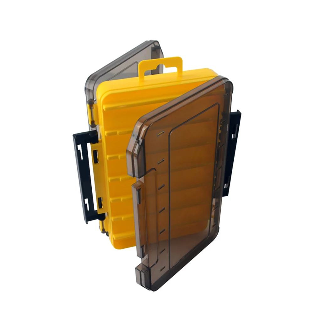 Caja de aparejos de pesca de doble cara, 12 y 14 compartimentos, caja de almacenamiento de anzuelos de pesca, estuche de almacenamiento grande de plástico X269G - imagen 2