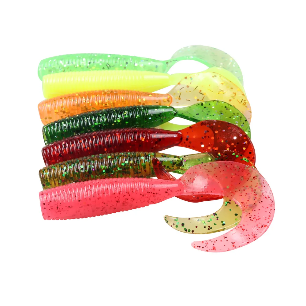 MAGBLUE-SEÑUELOS blandos de pesca de silicona Artificial, 60mm/2,1g, Wobblers, carpa, Swimbait, Jigging, gusano, 10 unids/lote - imagen 5